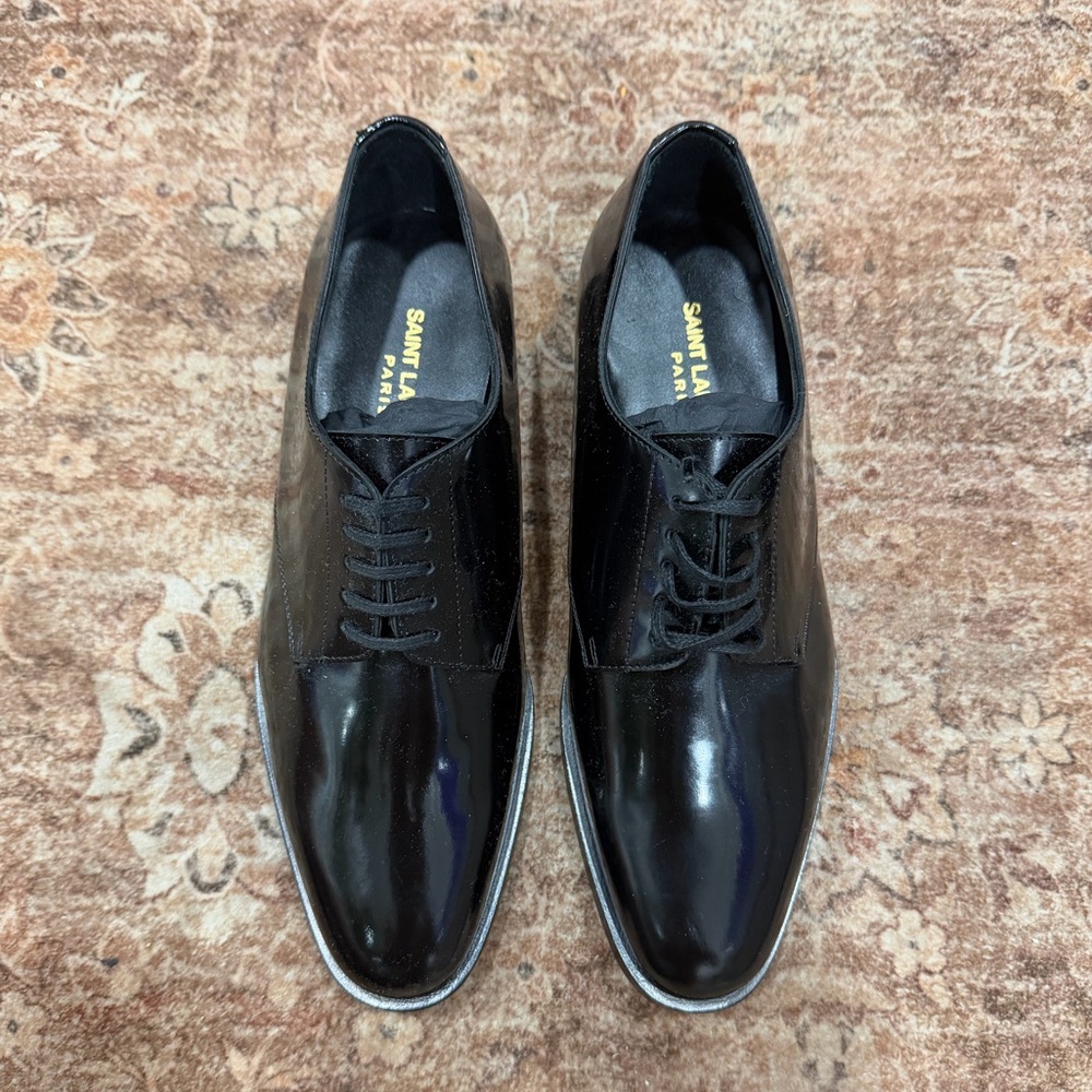 SAINT LAURENT *uniform* black lace-up derby’s women